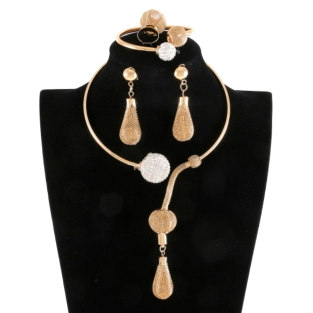 Elegant crystal mesh Necklace Set